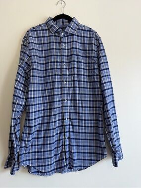 Blue Plaid Button-Up Shirt - Classic Men's Casual Shirt